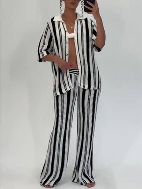 Ivy Black & White Knit Pants